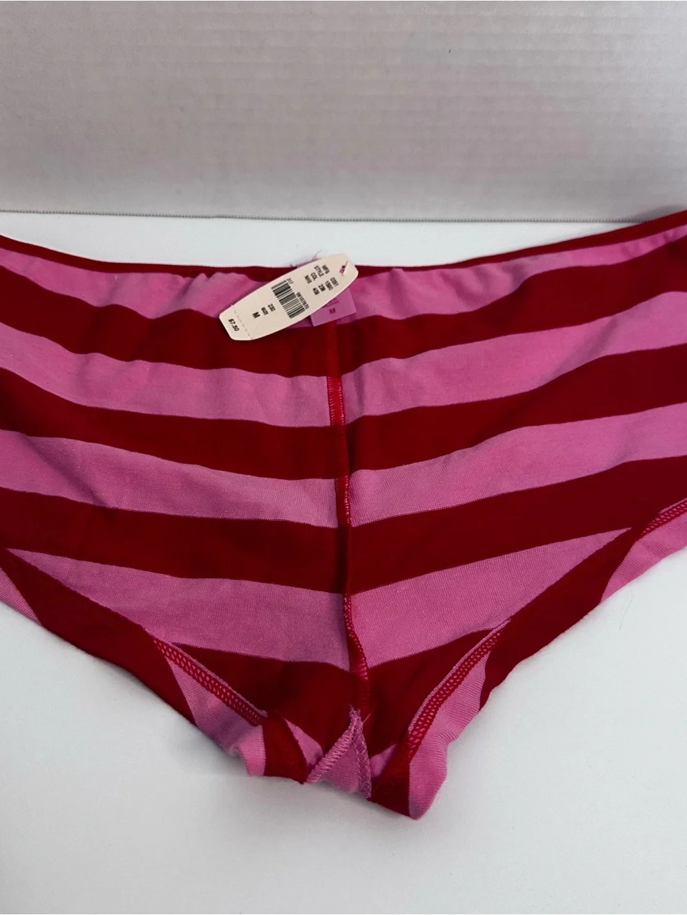 Y2K Victoria’s Secret PINK BoyShorts NWT Size M Red Pink Striped Rare